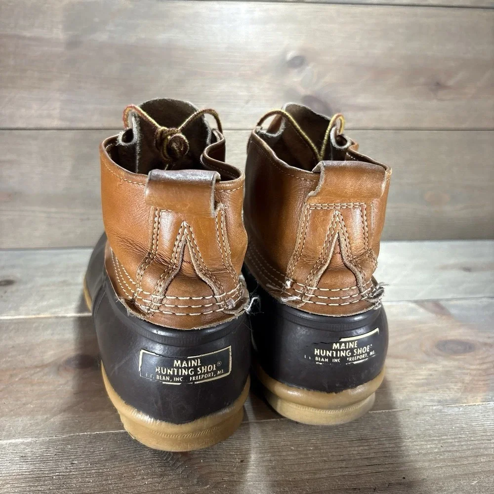 ll bean duck boots mens size 12 wide shoes brown hunting winter waterproof boots